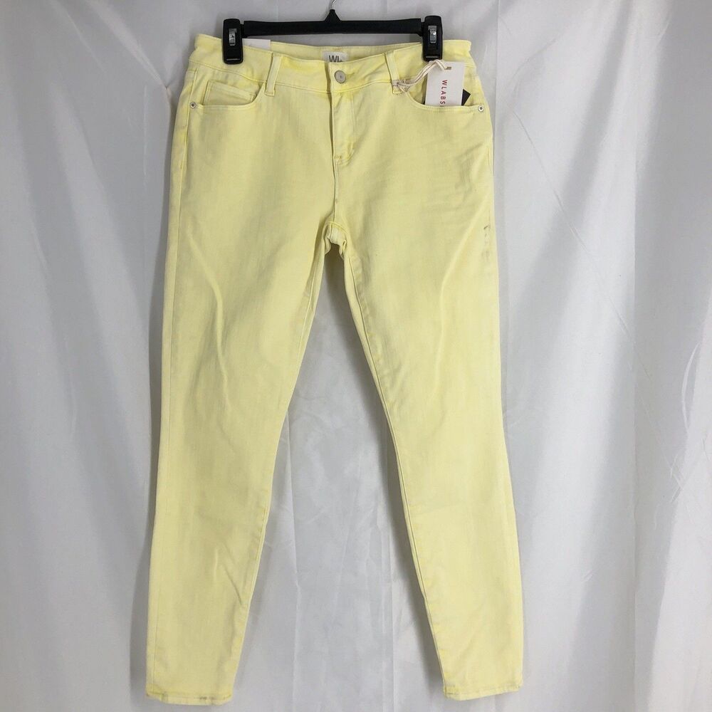Wash Lab Women's Rose Low Rise Skinny Lemon Size 26